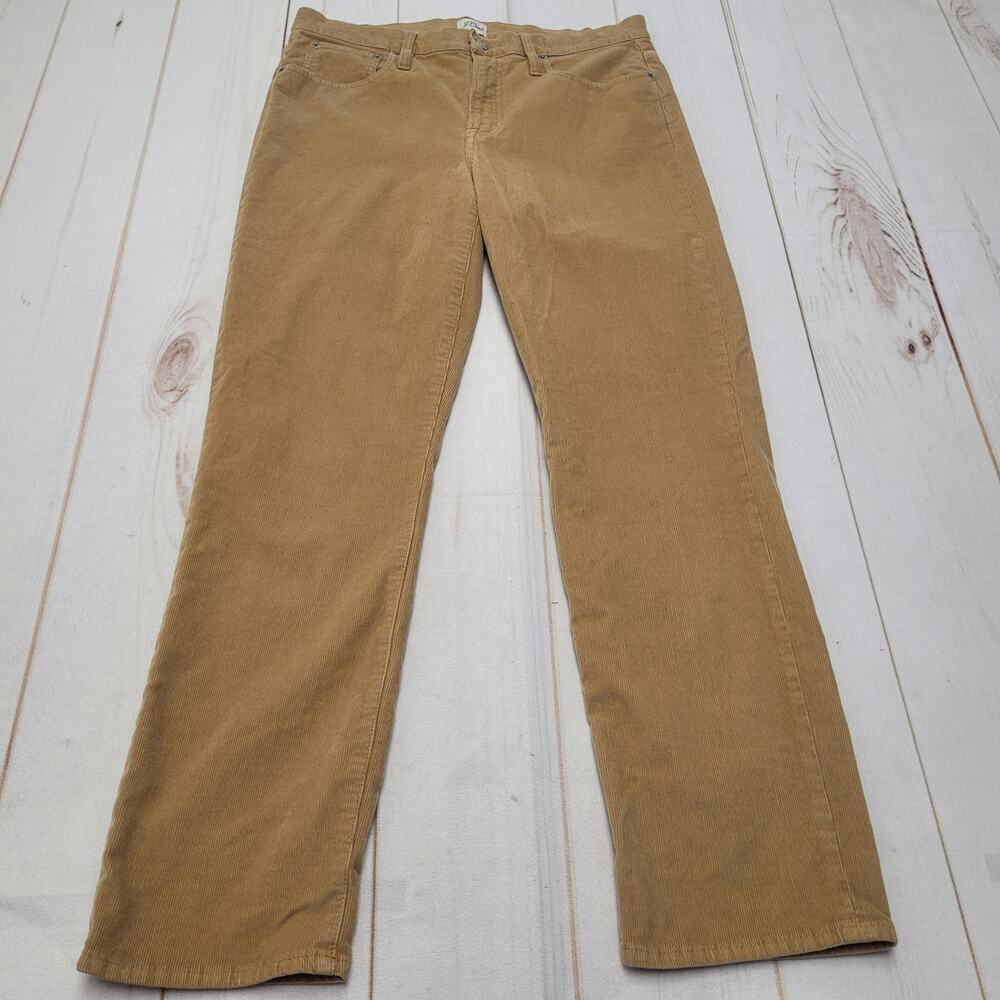 J crew vintage slim straight corduroy pants tan retro 31 short